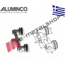 Στήριγμα τζαμιού διπλό 8-10mm κολόνας Φ50 Aluminco F50 4182