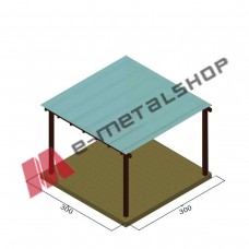 Πέργκολα με πολυκαρμπονικό φύλλο Φύλλο 10mm - 400x400εκ.
