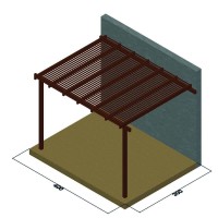 Πέργκολα με περσίδες απο τοίχο 9,5εκ. 400 x 600εκ.