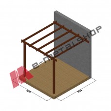 Ξύλινος σκελετός πέρκολας απο τοίχο 300 x 500εκ.