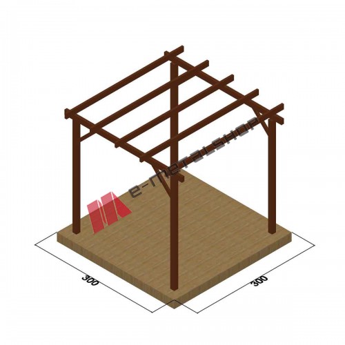 Ξύλινος σκελετός πέργκολας 300 x 500εκ.