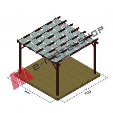 Ξύλινη πέργκολα με τεντόπανο 48,3εκ. - 300 x 400εκ.