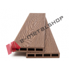 Τάβλα Συνθετικού Deck WPC περίφραξης νέας γενιάς 3D νερά ξύλου 90155 Teak 20x120x3600mm (τιμή βέργας)