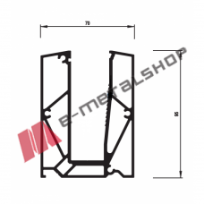 Προφίλ αλουμινίου για κάγκελα M8207 σε χρώμα 7021 STRUCTURA 6m