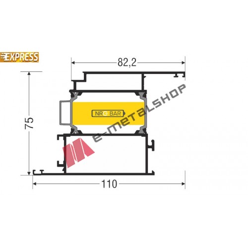 Φύλλο εισόδου European Groove S67552 σειράς S67 Smartia Alumil 6m σε χρώμα λευκό 9016