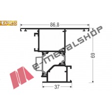 Φύλλο Ανοιγόμενο έξω European Groove S67630 σειράς S67 Smartia Alumil 6m σε χρώμα λευκό 9016