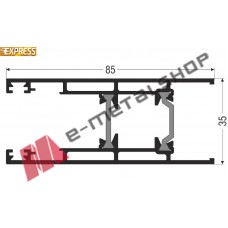 Φύλλο τζαμιού S384 σειράς S350 Smartia Alumil 6m σε χρώμα λευκό 9016