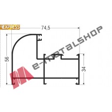 Κάσα M9424 σειράς Μ9400 Comfort Alumil 6m σε χρώμα λευκό 9016