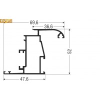 Φύλλο European Groove M9550 σειράς Μ9400 Comfort Alumil 6m σε χρώμα λευκό 9016