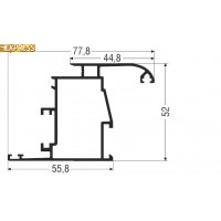 Φύλλο Τζαμιού European Groove M9551 σειράς Μ9400 Comfort Alumil 6m σε χρώμα λευκό 9016