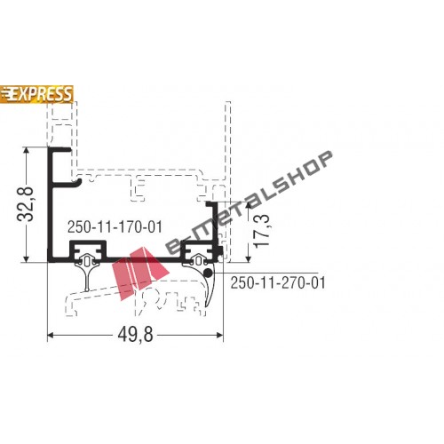 Πρόσθετο αλουμινίου M9431 της σειράς M9400 Comfort Alumil 6m σε χρώμα λευκό 9016