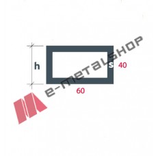 Προφίλ αλουμινίου Ορθογώνιο(καρέ) S-60x40 Alumil 5m σε χρώμα λευκό 9016