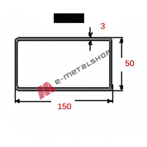 Κοιλοδοκός 150x50x3mm Μαύρος 6m