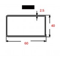 Κοιλοδοκός 60x40x2.5mm Μαύρος 6m