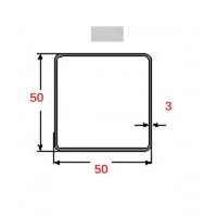 Κοιλοδοκός 50x50x3mm Γαλβανιζέ 6m