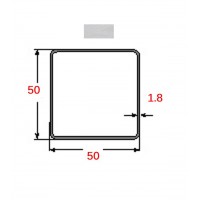 Κοιλοδοκός 50x50x1.8mm Γαλβανιζέ 6m