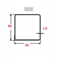 Κοιλοδοκός 80x80x1.8mm Γαλβανιζέ 6m