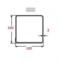 Κοιλοδοκός 100x100x3mm Γαλβανιζέ 6m