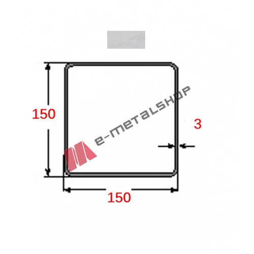 Κοιλοδοκός 150x150x3mm Γαλβανιζέ 6m