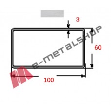 Κοιλοδοκός 100x60x3mm Γαλβανιζέ 6m