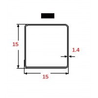 Στραντζαριστό 15x15x1.4mm Μαύρο ενισχυμένου τύπου 5m