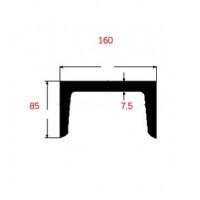 Πι UPN Μαύρο 160x85x7.5mm 6m