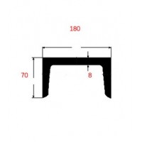 Πι UPN Μαύρο 180x70x8mm 6m