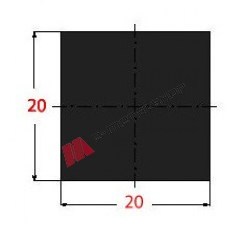 Μασίφ Τετράγωνο Μαύρο 20x20 6m