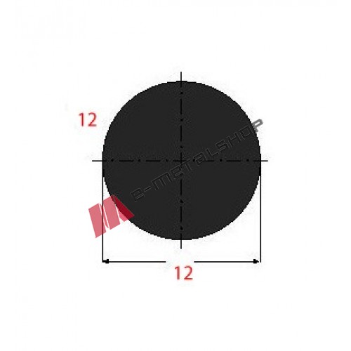 Μασίφ Στρογγυλό Μαύρο 12x12 6m (Φ12)