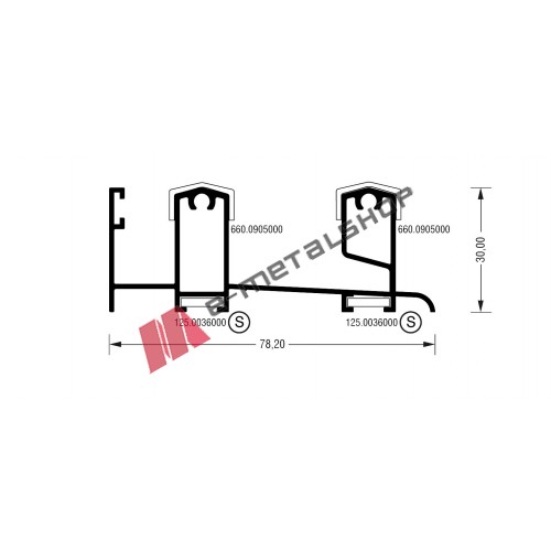 Οδηγός M9085 σειράς Μ9050 Comfort Alumil 6m σε χρώμα λευκό 9016