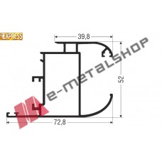 Φύλλο European Groove M9512 σειράς Μ9400 Comfort Alumil 6m σε χρώμα καφέ 8014