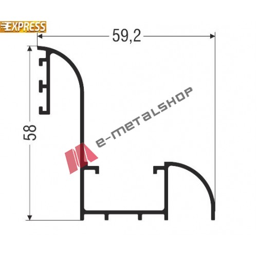 Πρόσθετο M9223 Μ9200 Comfort Alumil 5m σε χρώμα καφέ 8014