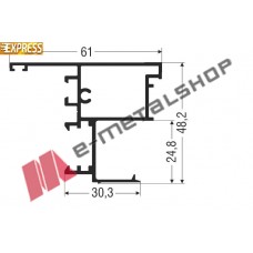 Μπινί για φύλλα European Groove M9504 σειράς Μ9400 Comfort Alumil 6m σε χρώμα καφέ 8014