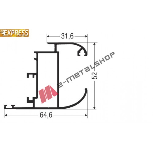 Φυλλο European Groove M9511 σειράς Μ9400 Comfort Alumil 6m σε χρώμα καφέ 8014