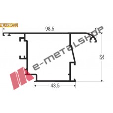 Φύλλο M9517 Εισόδου Ανοιγόμενο έξω European Groove σειράς Μ9400 Comfort Alumil 6m σε χρώμα λευκό 9016