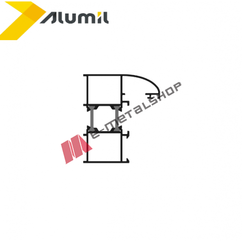 Κάσα M9653 σειράς Μ9650 Alumil 6m σε χρώμα λευκό 9016