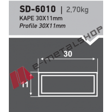Καρέ αλουμινίου 30x11 Ανοδίωση SD-6010 Styledoors (τιμή βέργας) 6μ.