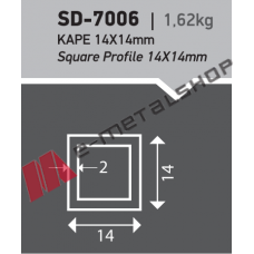 Καρέ αλουμινίου 14x14 Ανοδίωση SD-7006 Styledoors (τιμή βέργας) 6μ.